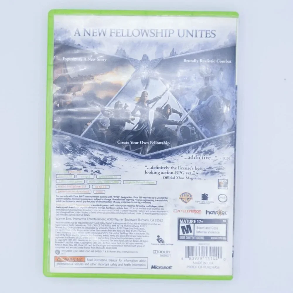 Xbox 360 Lord of the Rings War in the North